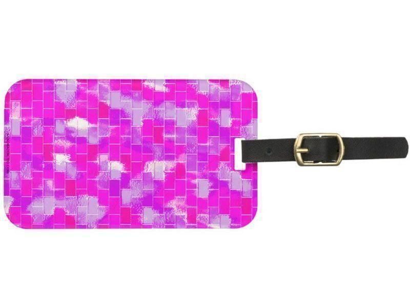 Luggage Tags-BRICK WALL SMUDGED Luggage Tags-Purples, Violets &amp; Fuchsias-from COLORADDICTED.COM-