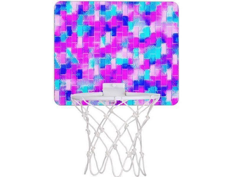 Mini Basketball Hoops-BRICK WALL SMUDGED Mini Basketball Hoops-Blues &amp; Purples &amp; Fuchsias &amp; Pinks-from COLORADDICTED.COM-