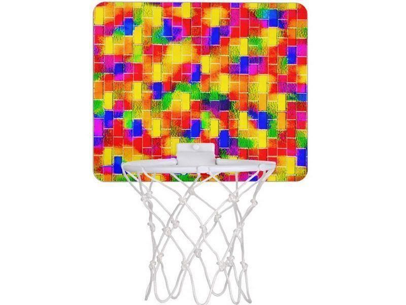 Mini Basketball Hoops-BRICK WALL SMUDGED Mini Basketball Hoops-Multicolor Bright-from COLORADDICTED.COM-