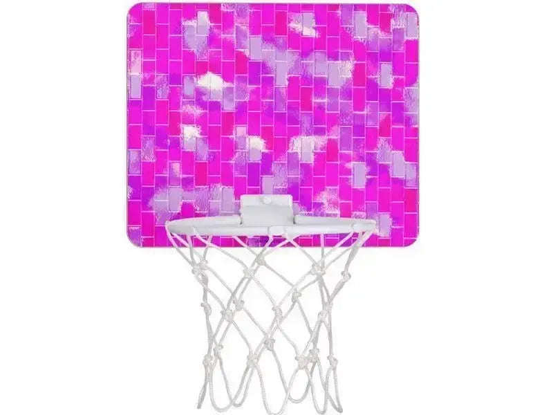 Mini Basketball Hoops-BRICK WALL SMUDGED Mini Basketball Hoops-Purples & Violets & Fuchsias-from COLORADDICTED.COM-