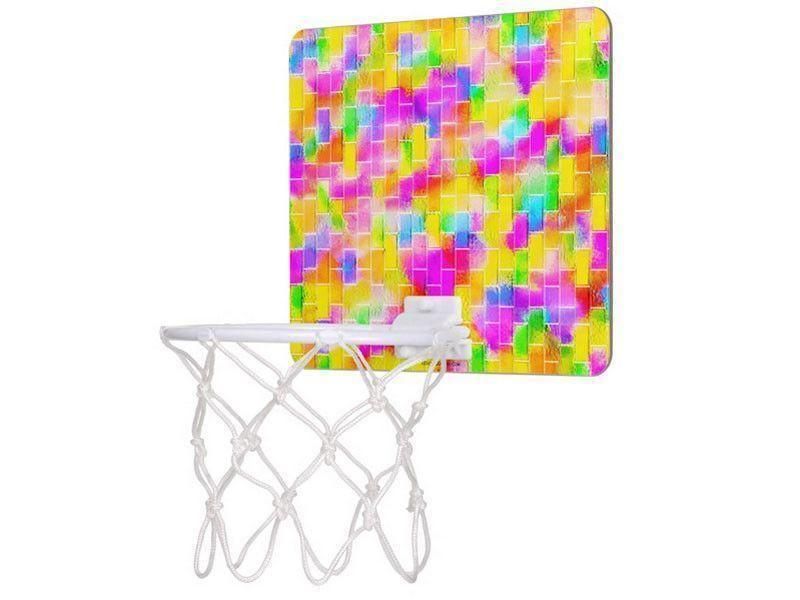 Mini Basketball Hoops-BRICK WALL SMUDGED Mini Basketball Hoops-Multicolor Light-from COLORADDICTED.COM-