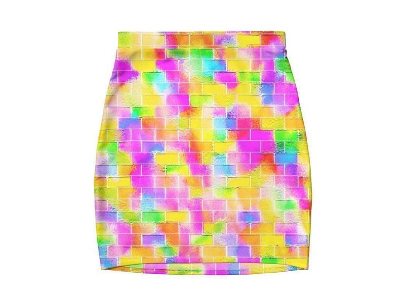 Mini Pencil Skirts-BRICK WALL SMUDGED Mini Pencil Skirts-from COLORADDICTED.COM-
