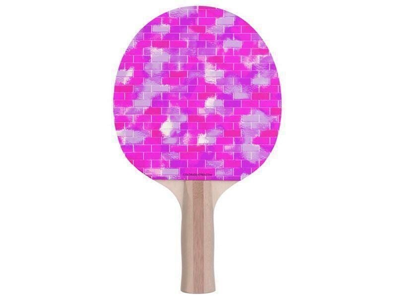 Ping Pong Paddles-BRICK WALL SMUDGED Ping Pong Paddles-Purples &amp; Violets &amp; Fuchsias-from COLORADDICTED.COM-