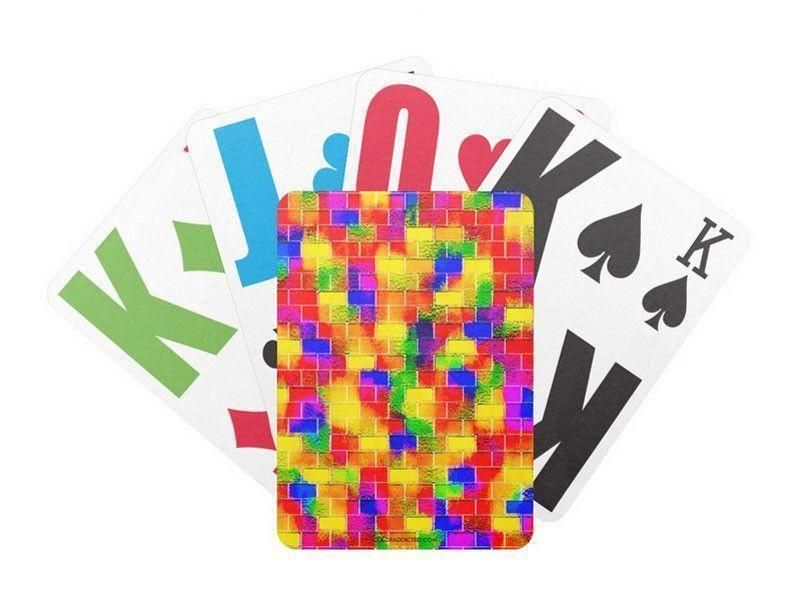 Playing Cards-BRICK WALL SMUDGED Premium Bicycle® E-Z See® LoVision® Playing Cards for visually impaired players-Multicolor Bright-from COLORADDICTED.COM-