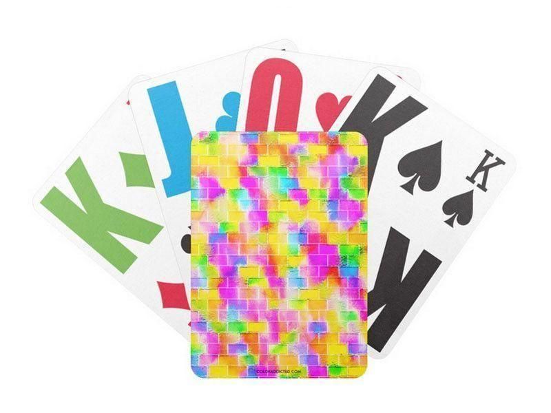 Playing Cards-BRICK WALL SMUDGED Premium Bicycle® E-Z See® LoVision® Playing Cards for visually impaired players-Multicolor Light-from COLORADDICTED.COM-