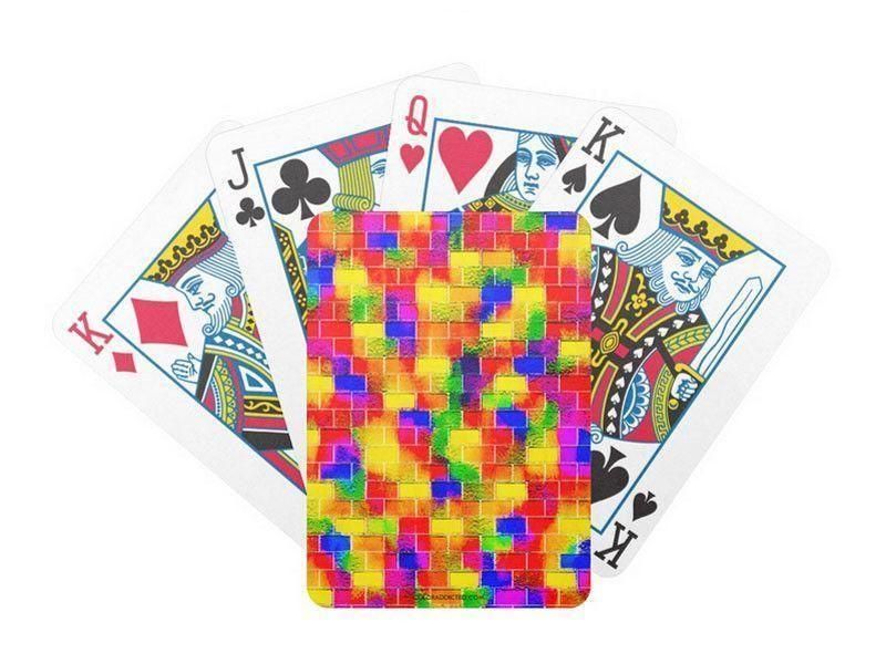 Playing Cards-BRICK WALL SMUDGED Premium Bicycle® Playing Cards-Multicolor Bright-from COLORADDICTED.COM-