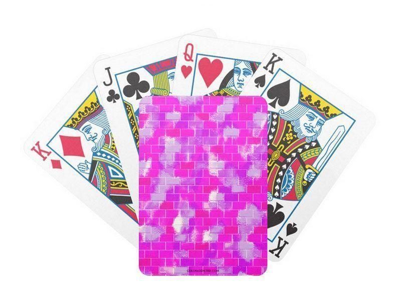 Playing Cards-BRICK WALL SMUDGED Premium Bicycle® Playing Cards-Purples &amp; Violets &amp; Fuchsias-from COLORADDICTED.COM-