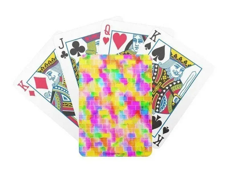 Playing Cards-BRICK WALL SMUDGED Premium Poker Playing Cards-Multicolor Light-from COLORADDICTED.COM-
