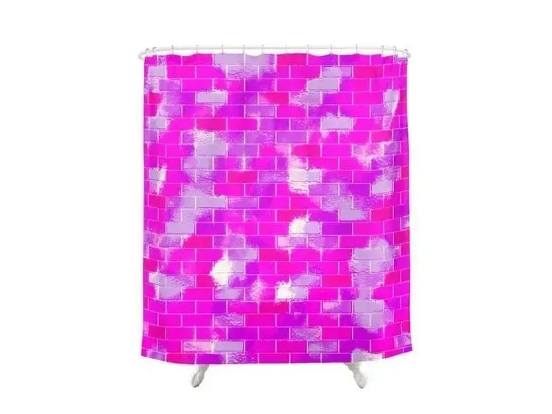 Shower Curtains-BRICK WALL SMUDGED Shower Curtains-from COLORADDICTED.COM-