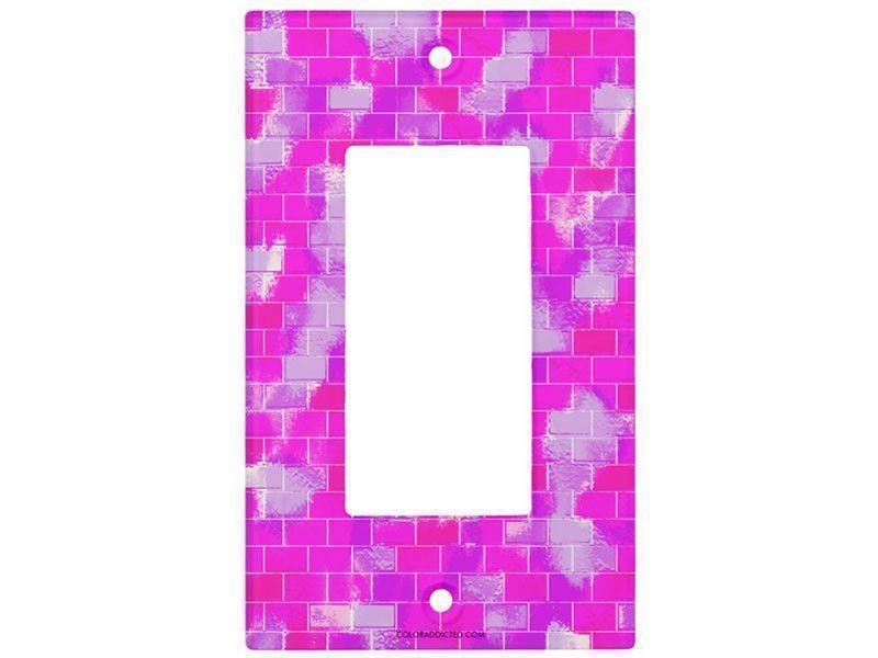 Light Switch Covers-BRICK WALL SMUDGED Single, Double &amp; Triple-Rocker Light Switch Covers-Purples &amp; Violets &amp; Fuchsias-from COLORADDICTED.COM-