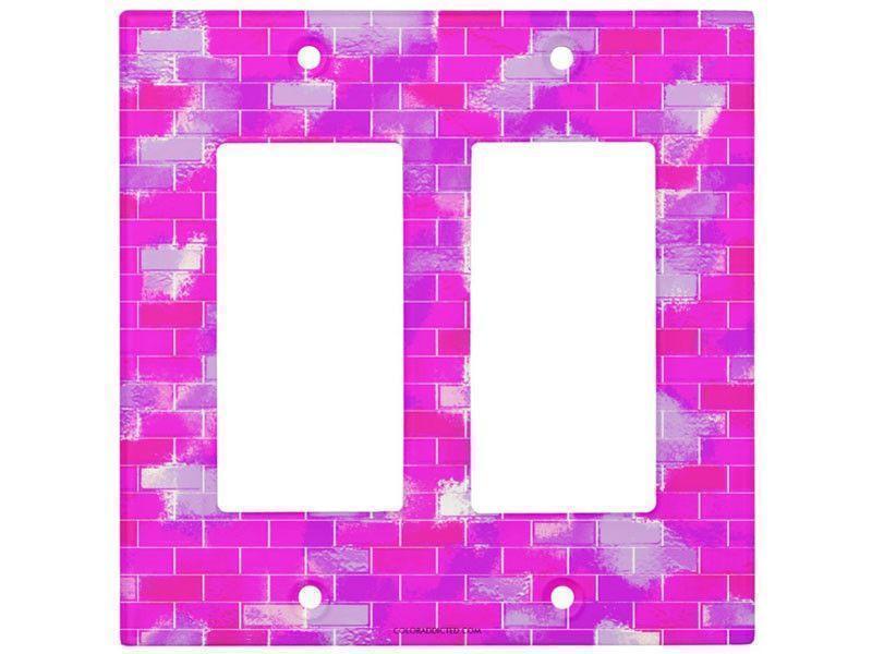 Light Switch Covers-BRICK WALL SMUDGED Single, Double &amp; Triple-Rocker Light Switch Covers-Purples &amp; Violets &amp; Fuchsias-from COLORADDICTED.COM-