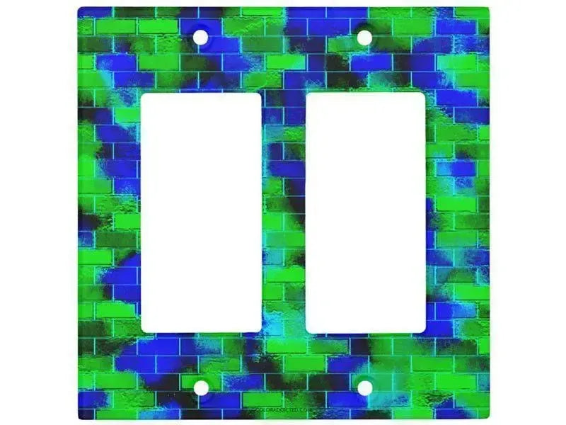 Rocker Light Switch Covers-BRICK WALL SMUDGED Single, Double & Triple-Rocker Light Switch Covers-from COLORADDICTED.COM-