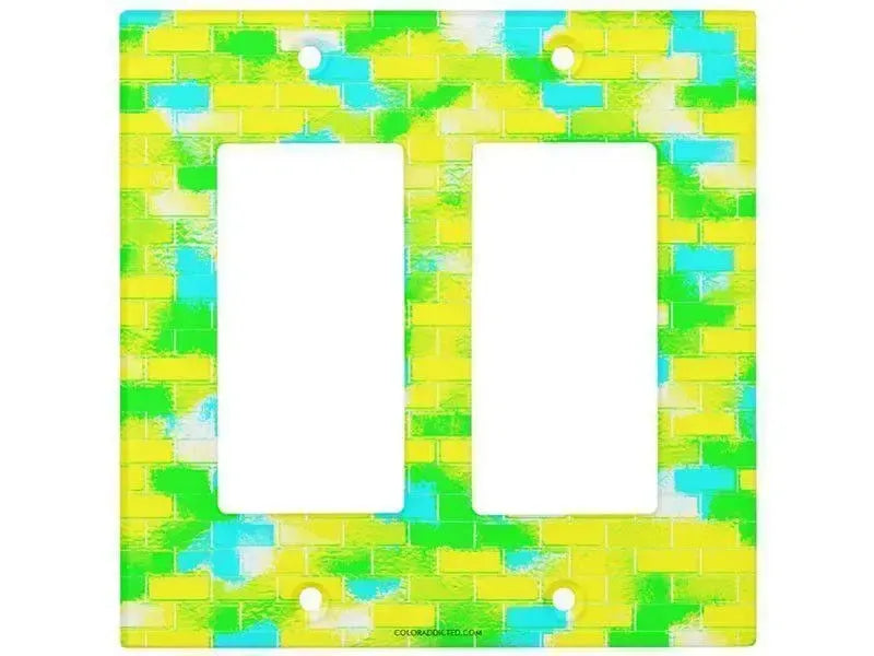 Rocker Light Switch Covers-BRICK WALL SMUDGED Single, Double & Triple-Rocker Light Switch Covers-from COLORADDICTED.COM-