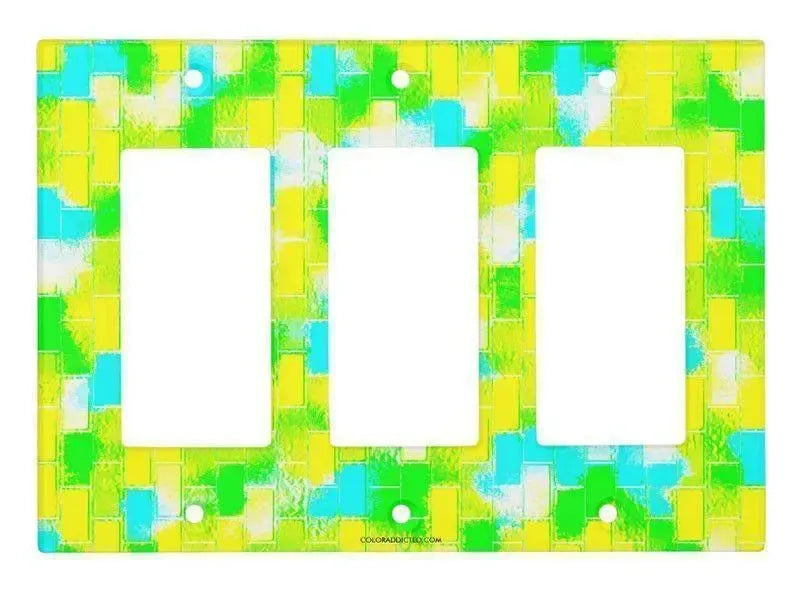 Rocker Light Switch Covers-BRICK WALL SMUDGED Single, Double & Triple-Rocker Light Switch Covers-from COLORADDICTED.COM-