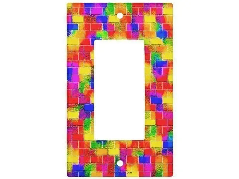 Rocker Light Switch Covers-BRICK WALL SMUDGED Single, Double & Triple-Rocker Light Switch Covers-from COLORADDICTED.COM-