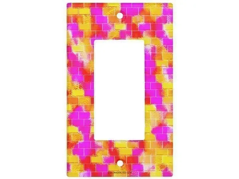 Rocker Light Switch Covers-BRICK WALL SMUDGED Single, Double & Triple-Rocker Light Switch Covers-from COLORADDICTED.COM-