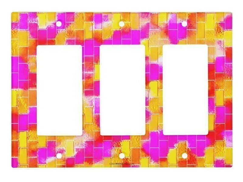 Rocker Light Switch Covers-BRICK WALL SMUDGED Single, Double & Triple-Rocker Light Switch Covers-from COLORADDICTED.COM-