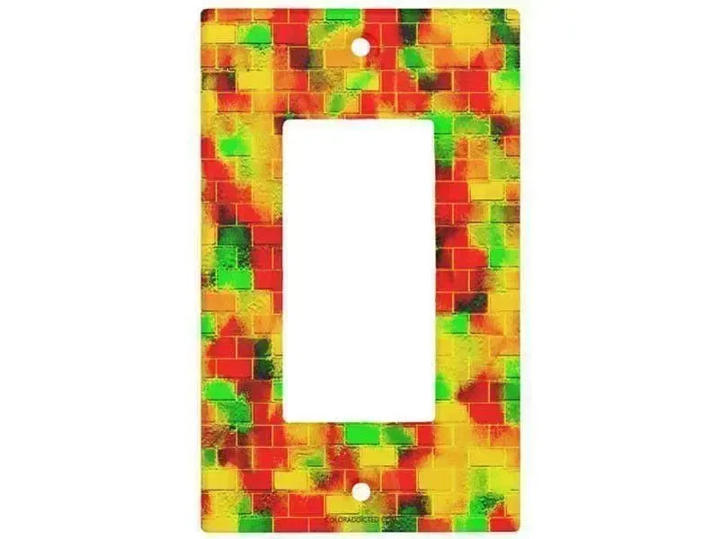 Rocker Light Switch Covers-BRICK WALL SMUDGED Single, Double & Triple-Rocker Light Switch Covers-from COLORADDICTED.COM-