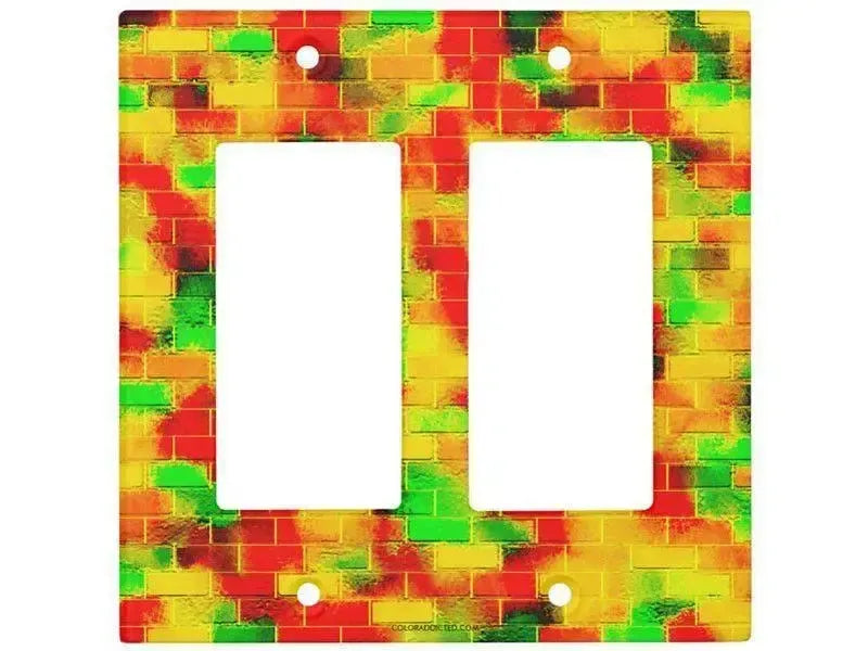Rocker Light Switch Covers-BRICK WALL SMUDGED Single, Double & Triple-Rocker Light Switch Covers-from COLORADDICTED.COM-