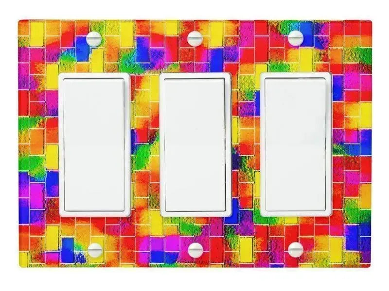 Rocker Light Switch Covers-BRICK WALL SMUDGED Single, Double & Triple-Rocker Light Switch Covers-from COLORADDICTED.COM-