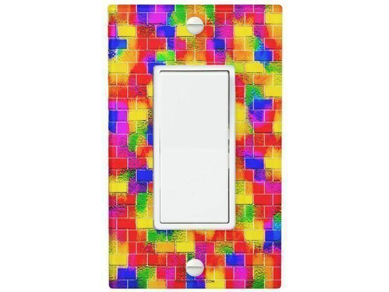 Light Switch Covers-BRICK WALL SMUDGED Single, Double &amp; Triple-Rocker Light Switch Covers-from COLORADDICTED.COM-