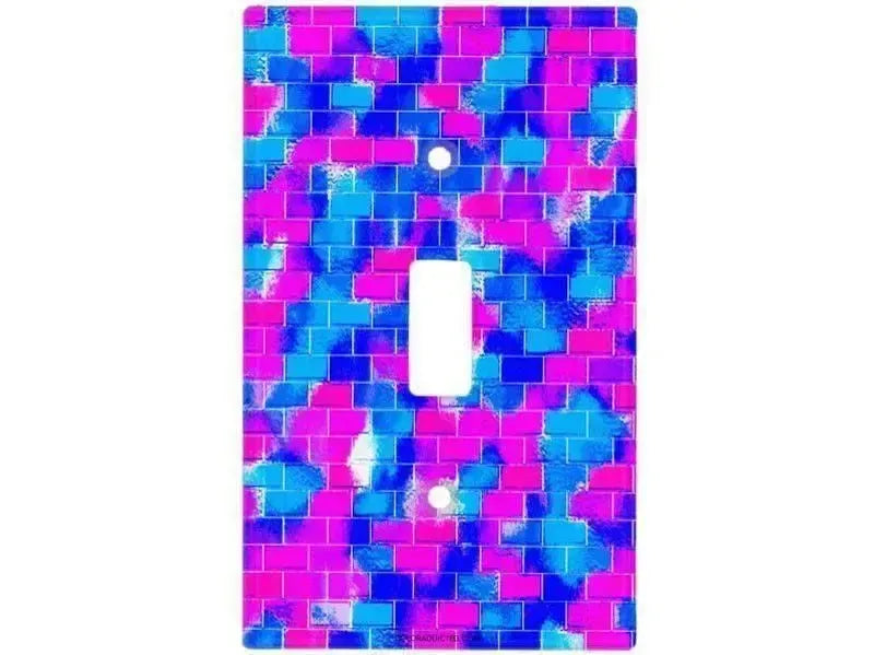 Toggle Light Switch Covers-BRICK WALL SMUDGED Single, Double & Triple-Toggle Light Switch Covers-Blues & Fuchsias-from COLORADDICTED.COM-