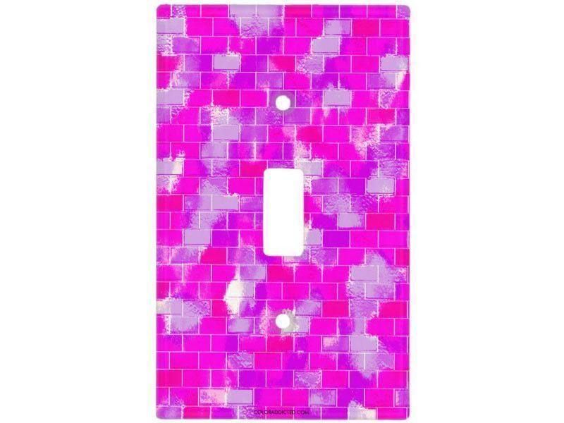 Light Switch Covers-BRICK WALL SMUDGED Single, Double &amp; Triple-Toggle Light Switch Covers-Purples &amp; Violets &amp; Fuchsias-from COLORADDICTED.COM-