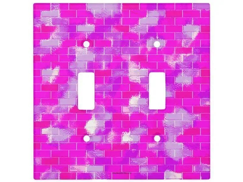 Toggle Light Switch Covers-BRICK WALL SMUDGED Single, Double & Triple-Toggle Light Switch Covers-Purples & Violets & Fuchsias-from COLORADDICTED.COM-