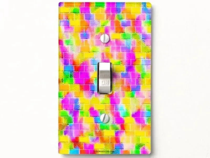 Toggle Light Switch Covers-BRICK WALL SMUDGED Single, Double & Triple-Toggle Light Switch Covers-from COLORADDICTED.COM-