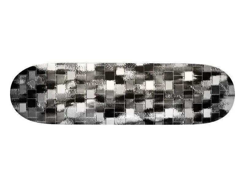 Skateboard Decks-BRICK WALL SMUDGED Skateboard Decks-Black & Grays & White-from COLORADDICTED.COM-