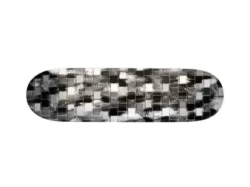 Skateboard Decks-BRICK WALL SMUDGED Skateboard Decks-Black & Grays & White-from COLORADDICTED.COM-
