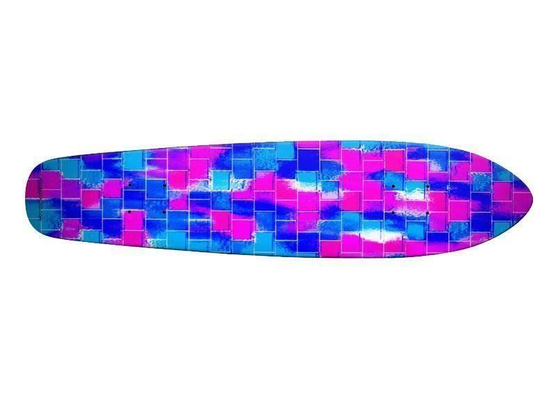 Skateboard Decks-BRICK WALL SMUDGED Skateboard Decks-Blues &amp; Fuchsias-from COLORADDICTED.COM-