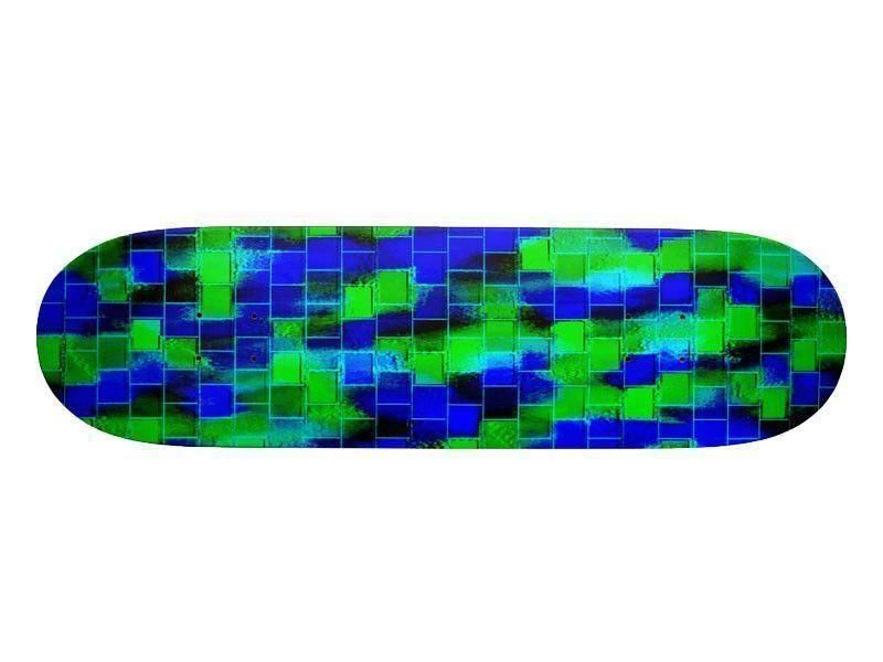 Skateboard Decks-BRICK WALL SMUDGED Skateboard Decks-Blues &amp; Greens-from COLORADDICTED.COM-