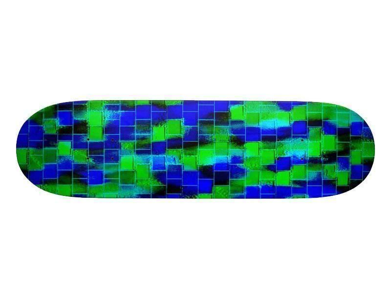 Skateboard Decks-BRICK WALL SMUDGED Skateboard Decks-Blues &amp; Greens-from COLORADDICTED.COM-