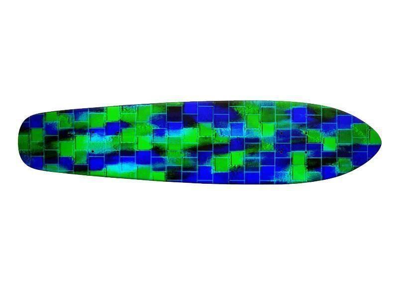 Skateboard Decks-BRICK WALL SMUDGED Skateboard Decks-Blues &amp; Greens-from COLORADDICTED.COM-