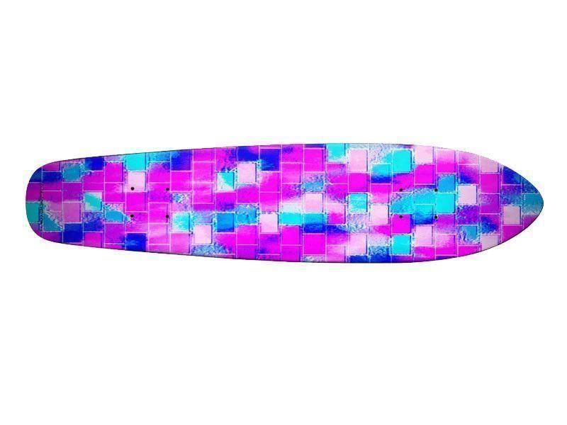 Skateboard Decks-BRICK WALL SMUDGED Skateboard Decks-Blues &amp; Purples &amp; Fuchsias &amp; Pinks-from COLORADDICTED.COM-