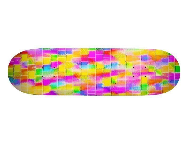 Skateboard Decks-BRICK WALL SMUDGED Skateboard Decks-Multicolor Light-from COLORADDICTED.COM-