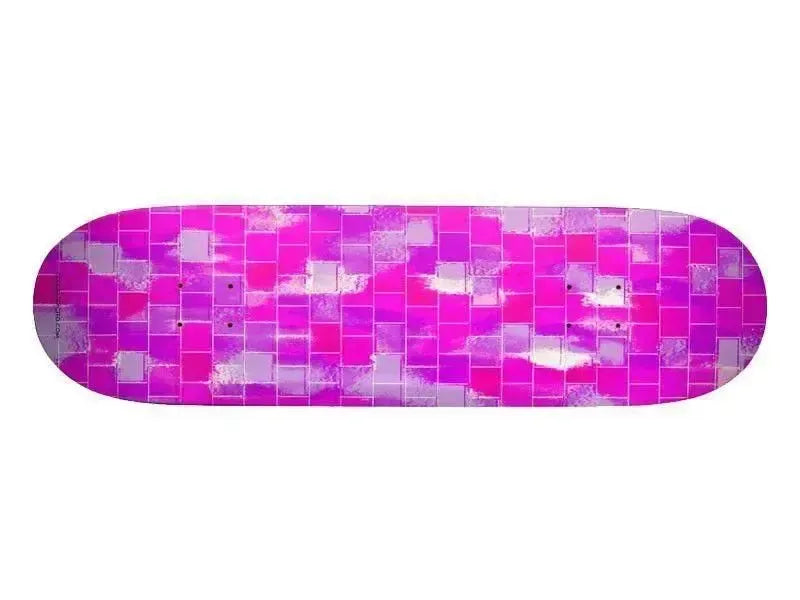 Skateboard Decks-BRICK WALL SMUDGED Skateboard Decks-Purples & Violets & Fuchsias-from COLORADDICTED.COM-
