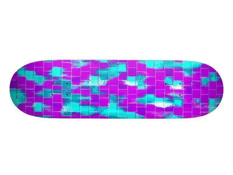 Skateboard Decks-BRICK WALL SMUDGED Skateboard Decks-Purples &amp; Violets &amp; Turquoises-from COLORADDICTED.COM-