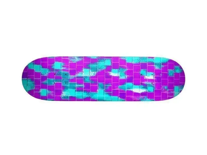 Skateboard Decks-BRICK WALL SMUDGED Skateboard Decks-Purples & Violets & Turquoises-from COLORADDICTED.COM-