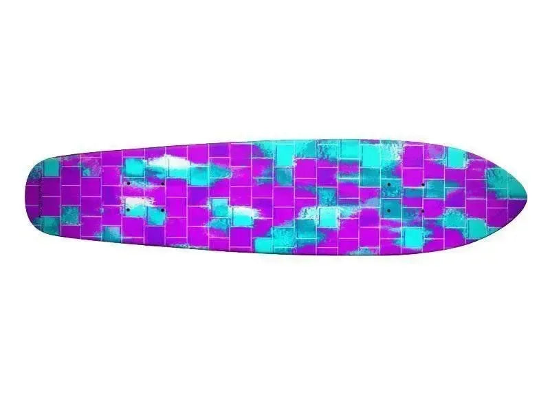 Skateboard Decks-BRICK WALL SMUDGED Skateboard Decks-Purples & Violets & Turquoises-from COLORADDICTED.COM-