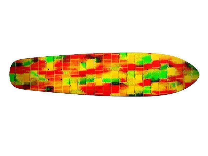 Skateboard Decks-BRICK WALL SMUDGED Skateboard Decks-Reds &amp; Oranges &amp; Yellows &amp; Greens-from COLORADDICTED.COM-