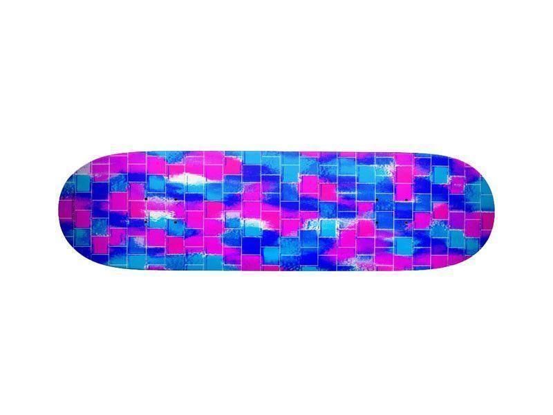 Skateboards-BRICK WALL SMUDGED Skateboards-Blues &amp; Fuchsias-from COLORADDICTED.COM-