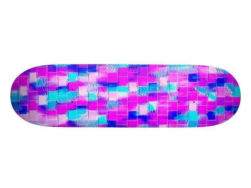 Skateboards-BRICK WALL SMUDGED Skateboards-Blues &amp; Purples &amp; Fuchsias &amp; Pinks-from COLORADDICTED.COM-