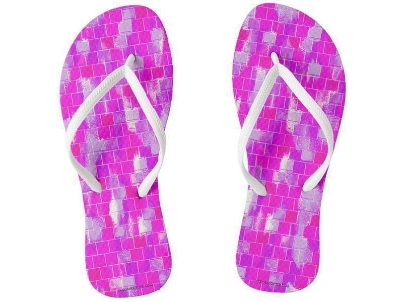 Flip Flops-BRICK WALL SMUDGED Slim-Strap Flip Flops-Purples &amp; Violets &amp; Fuchsias-from COLORADDICTED.COM-