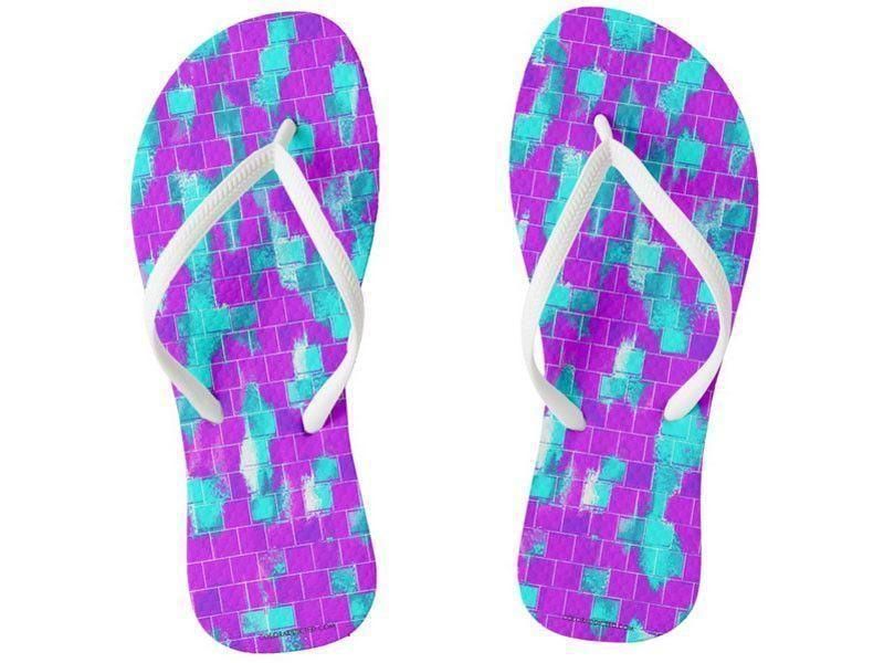 Flip Flops-BRICK WALL SMUDGED Slim-Strap Flip Flops-from COLORADDICTED.COM-
