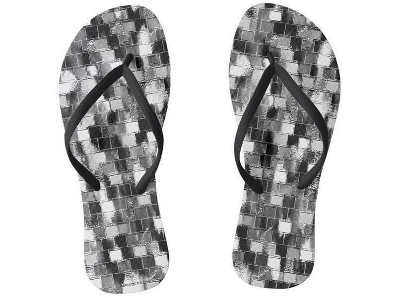 Flip Flops-BRICK WALL SMUDGED Slim-Strap Flip Flops-from COLORADDICTED.COM-
