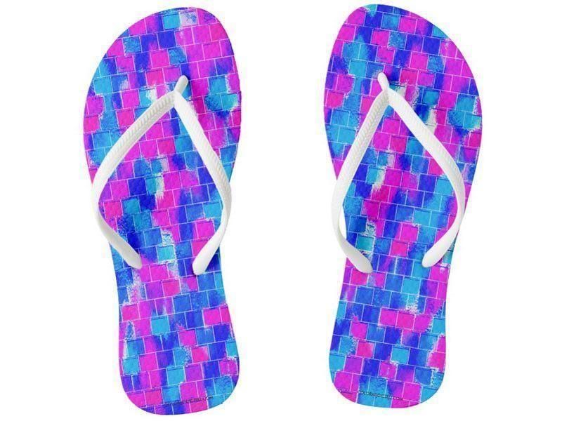 Flip Flops-BRICK WALL SMUDGED Slim-Strap Flip Flops-from COLORADDICTED.COM-