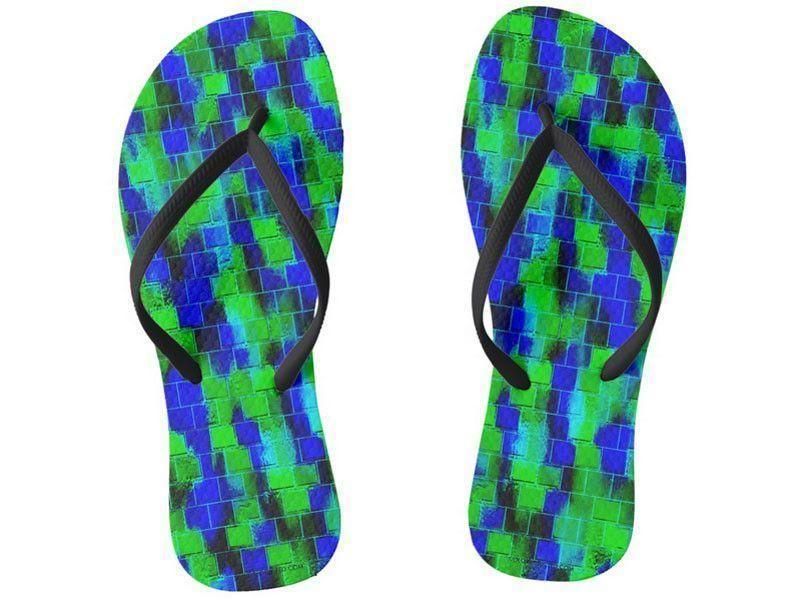 Flip Flops-BRICK WALL SMUDGED Slim-Strap Flip Flops-from COLORADDICTED.COM-