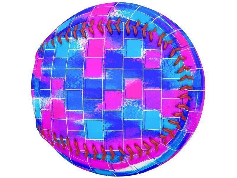 Softballs-BRICK WALL SMUDGED Softballs-Blues &amp; Fuchsias-from COLORADDICTED.COM-